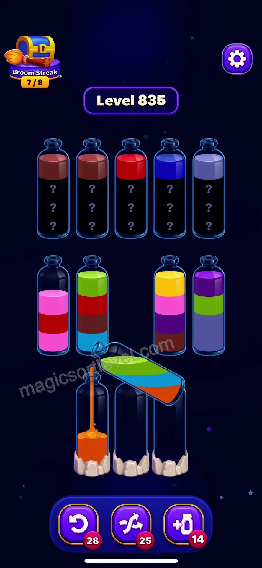 Isolate top layers to bottom tubes