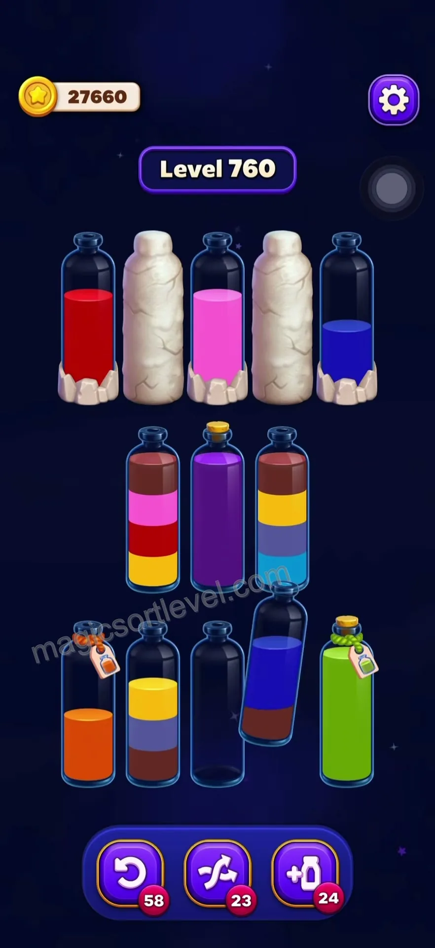 Reveal Hidden Question Mark Bottles