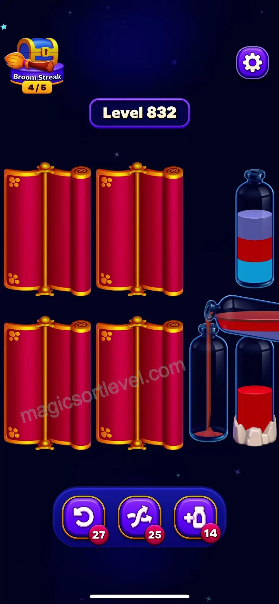 Clear Red to Open Scrolls