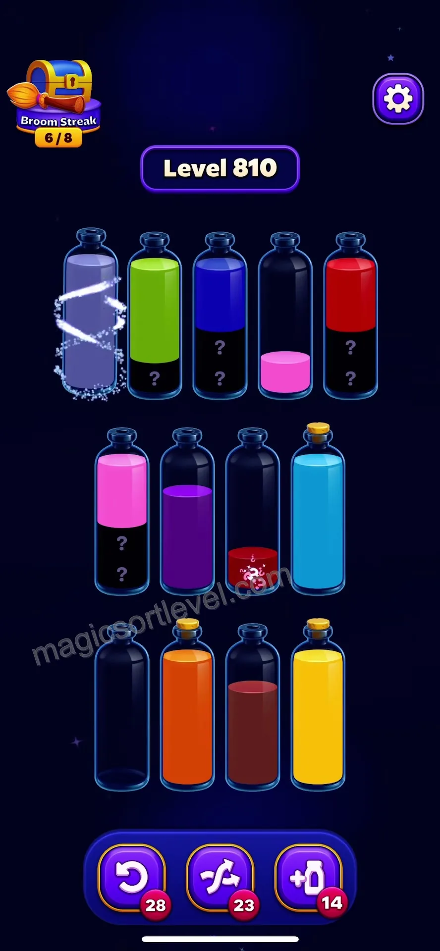 Clear the Top-Left Bottle