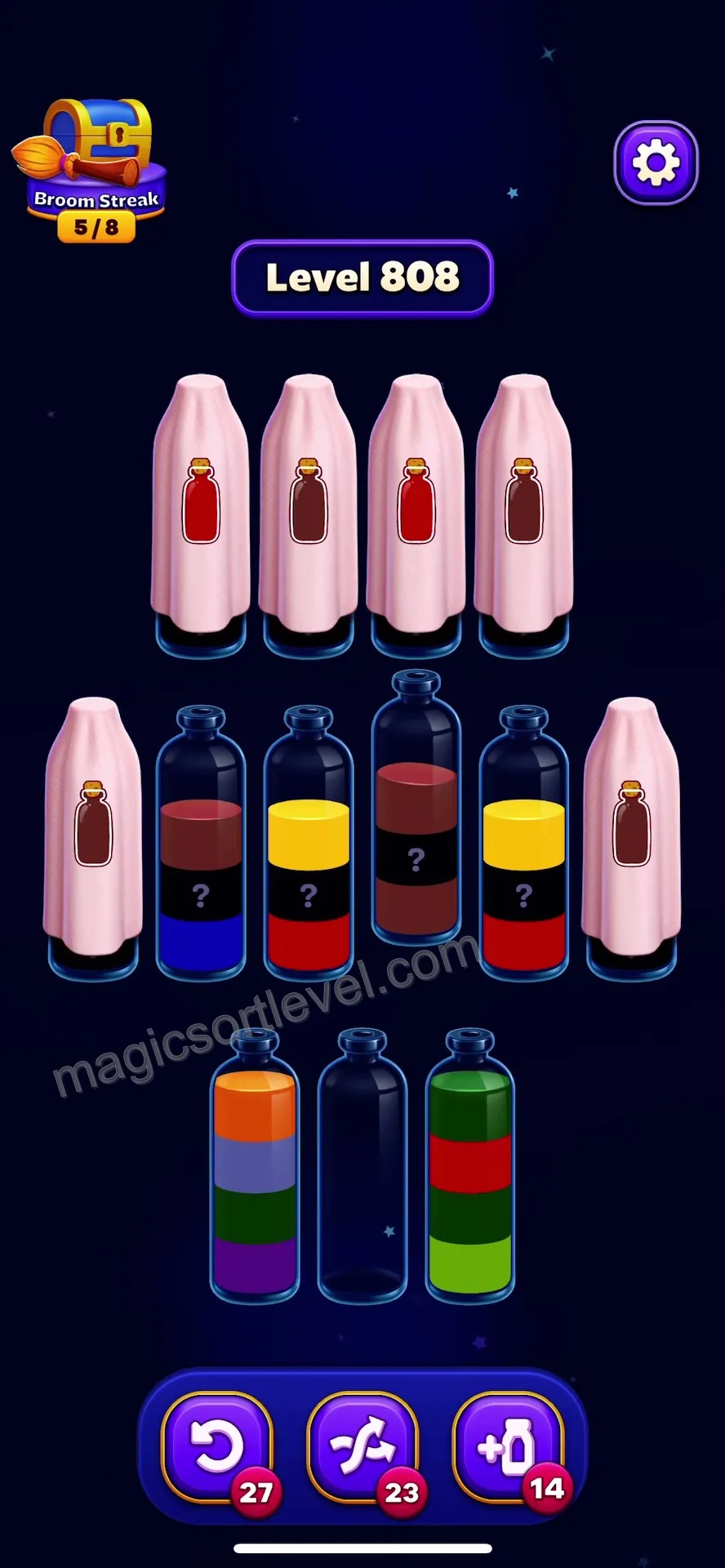Clear the Top Layers to Reveal Hidden Colors