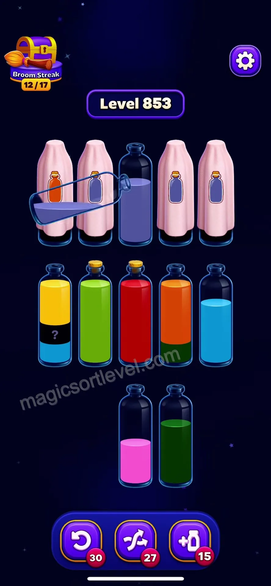Complete the Blue Bottle to Trigger a Chain Reaction