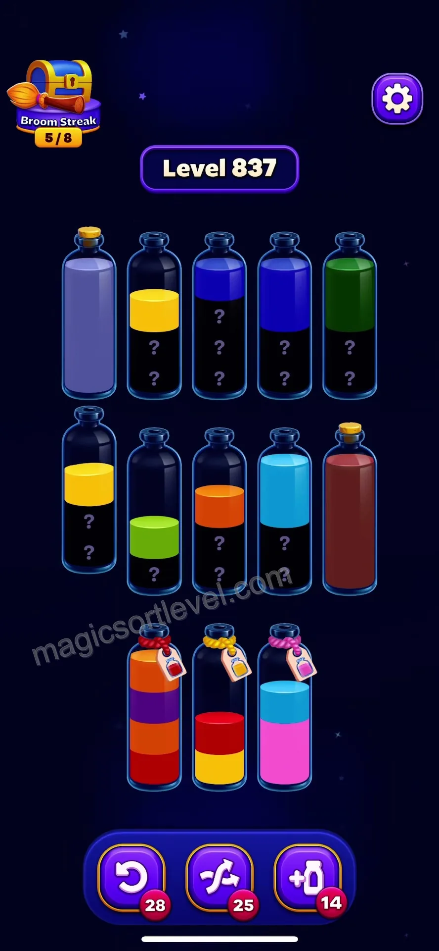 Clear Top Layers to Reveal Hidden Colors