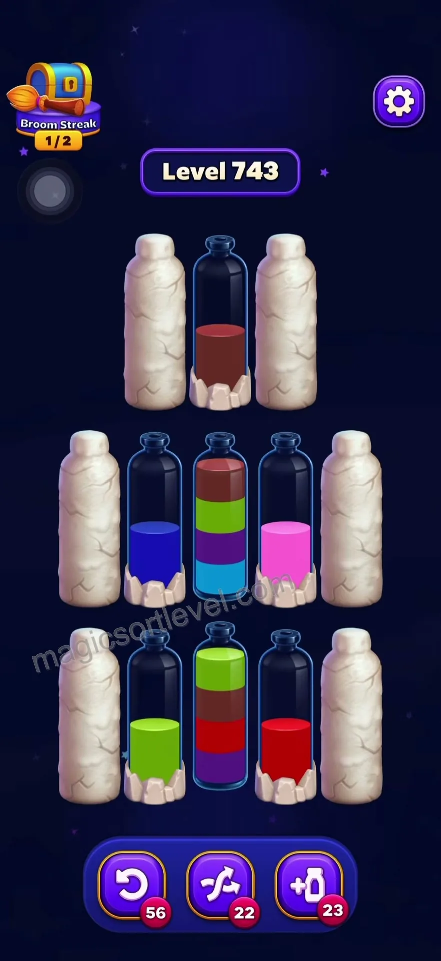 Clear the Top-Middle Tube First