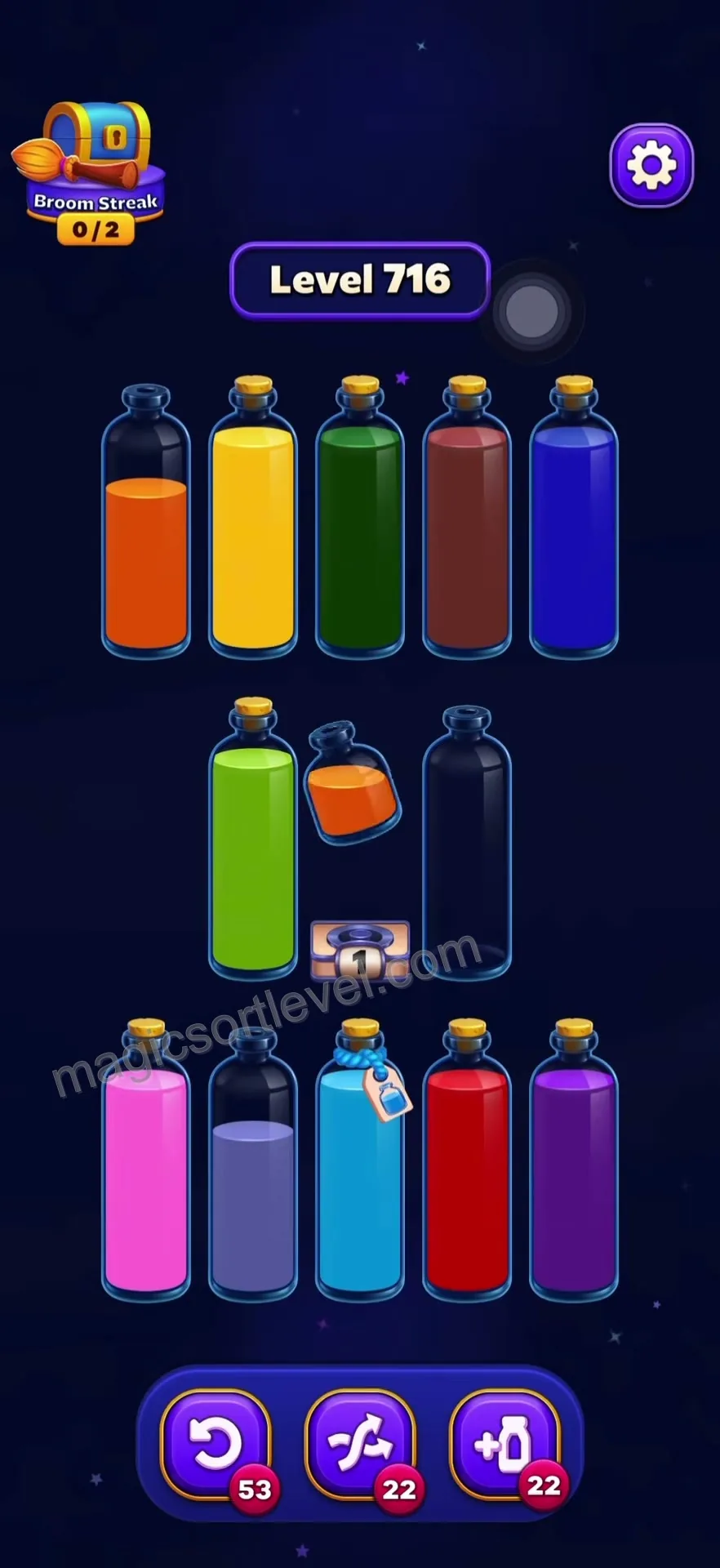 Clear the Tagged Cyan Tube