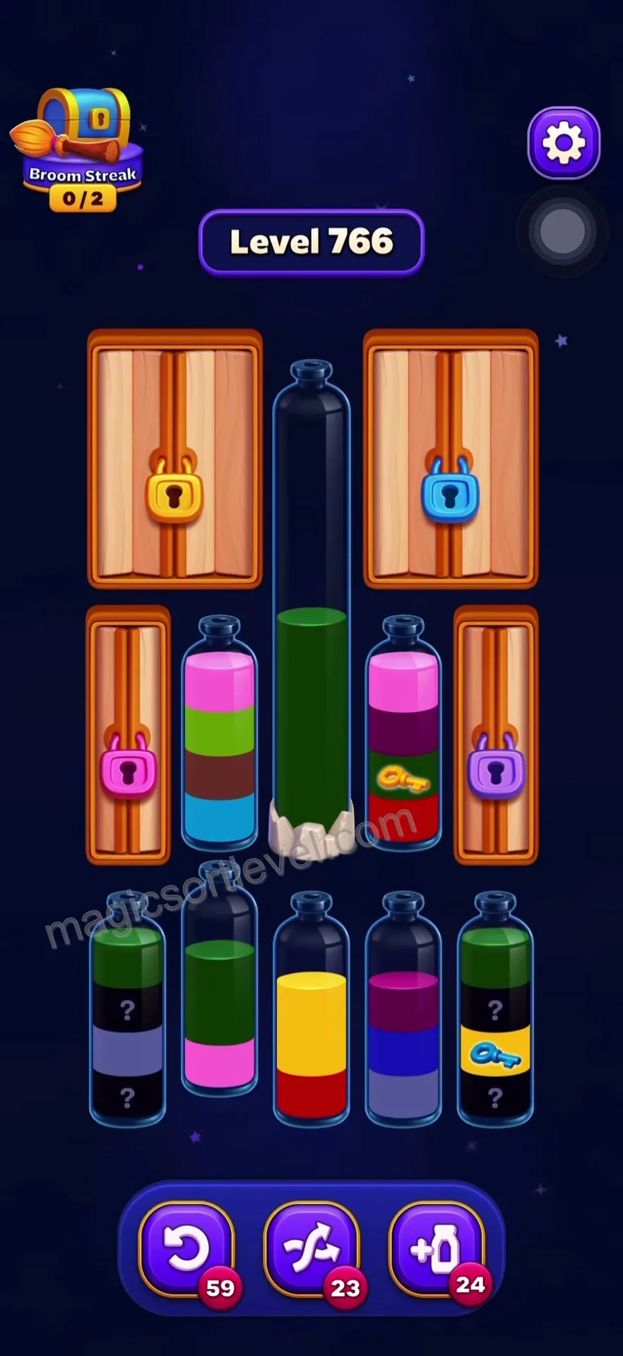 Fill the Tall Center Tube with Green