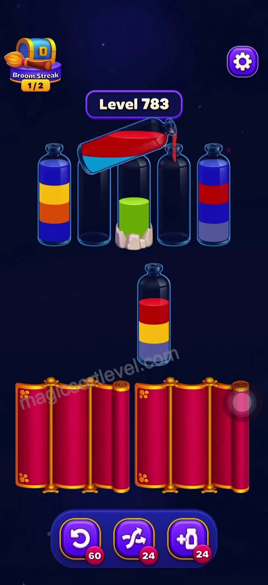 Clear the top layers first