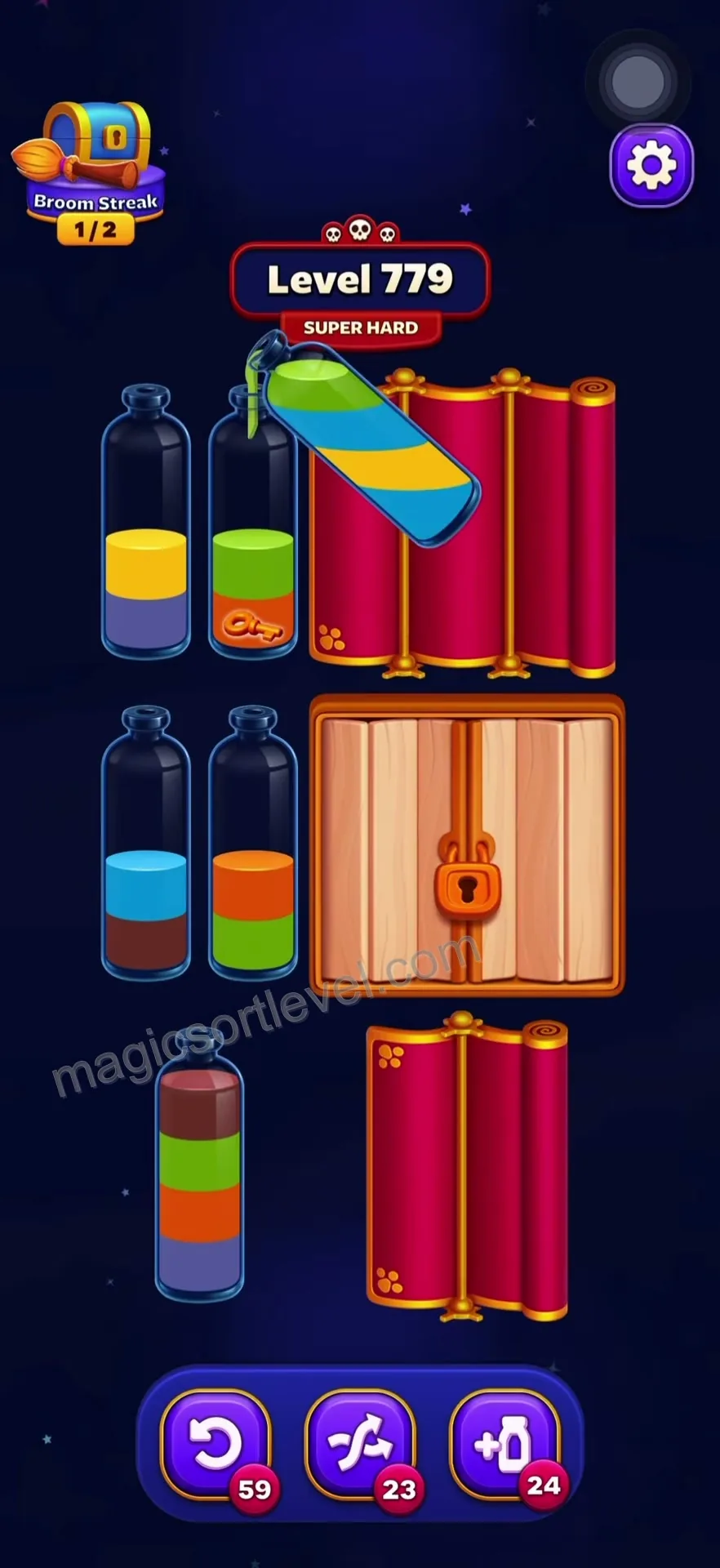 Clear the locked scrolls
