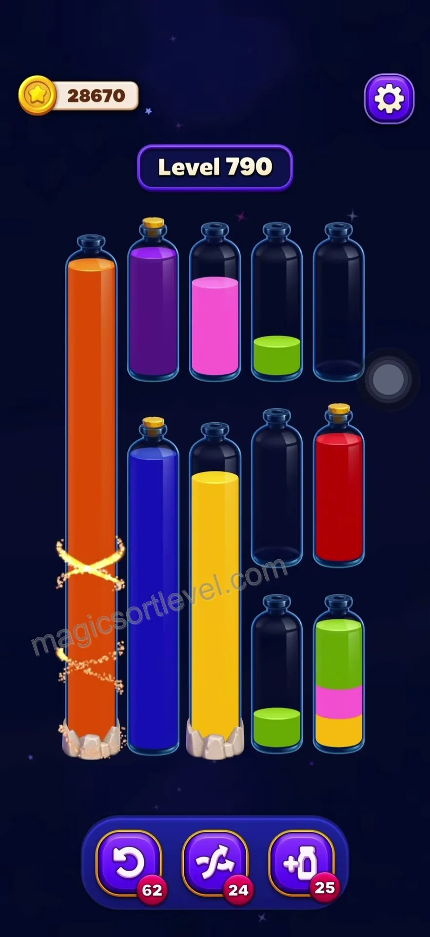 Consolidate the orange liquid