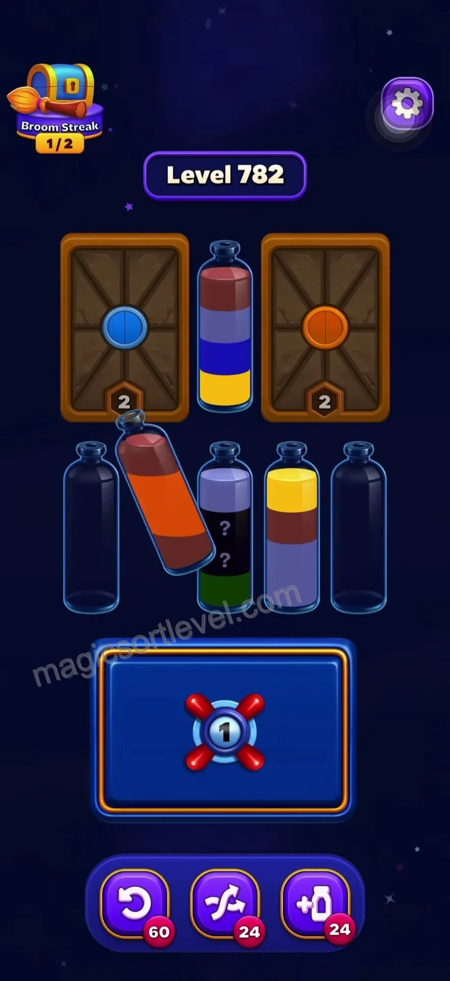 Clear the initial orange layer