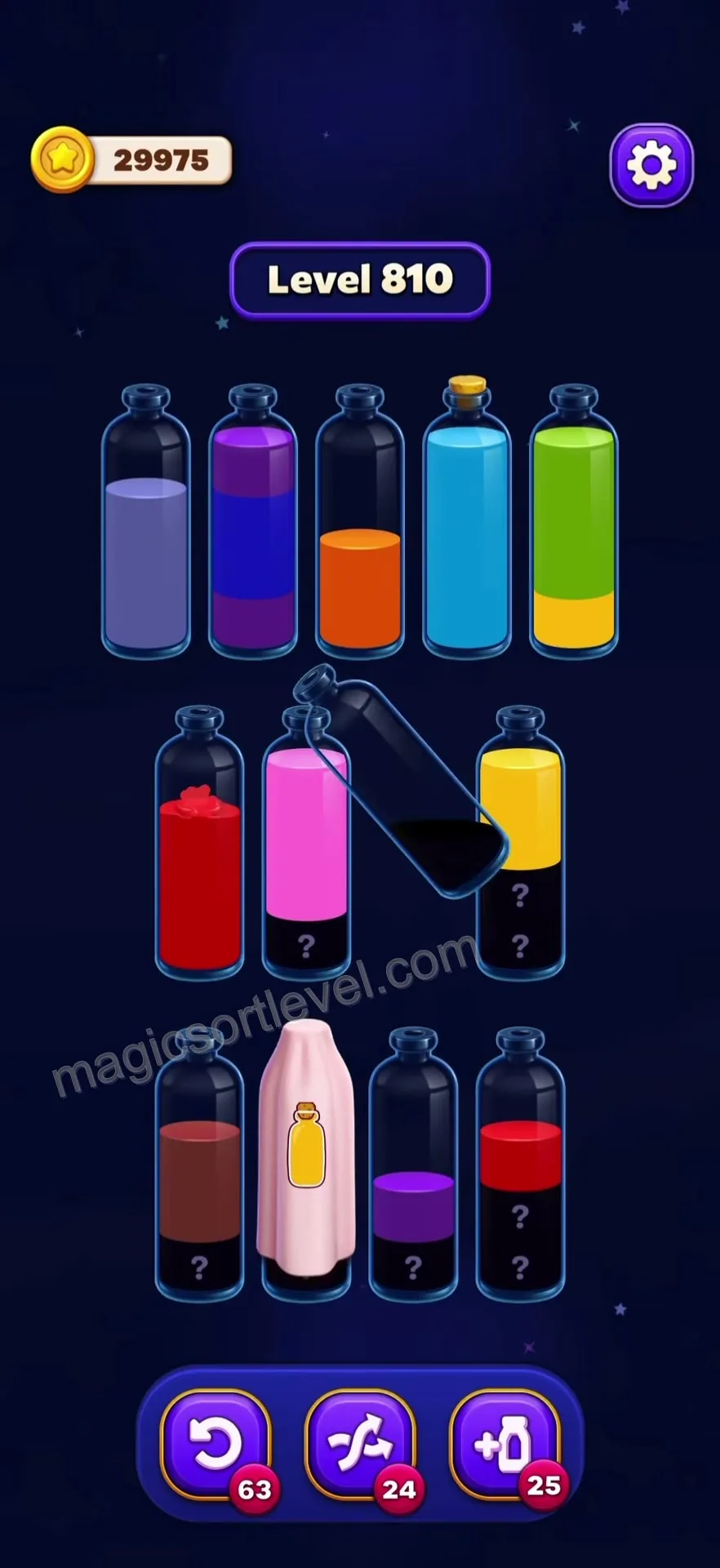 Manage Mystery Question Mark Bottles
