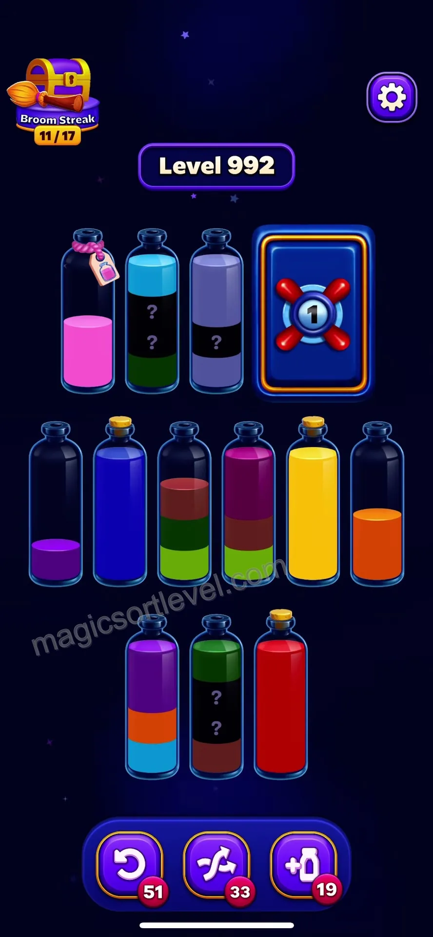 Manage Mystery and Stacked Bottles