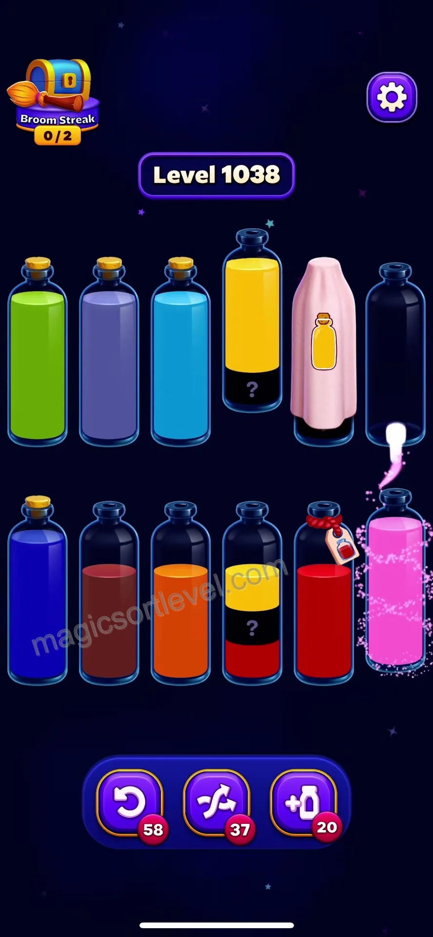 Unwrap and empty final bottles