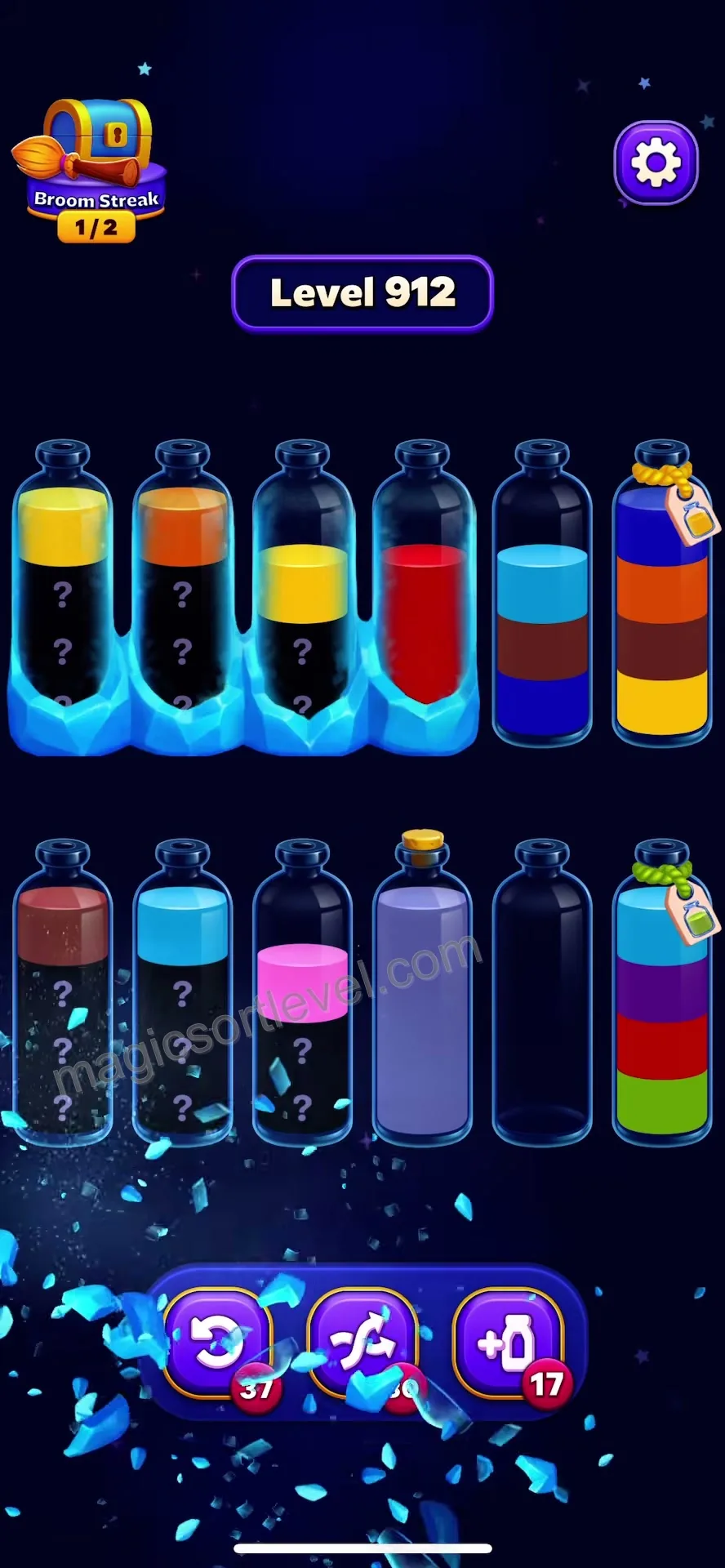 Unfreeze initial tubes and identify hidden colors