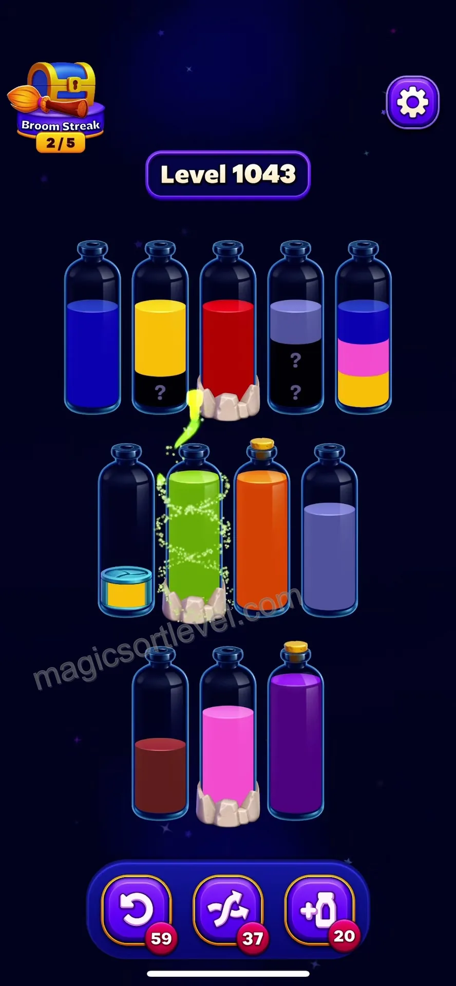 Handle multi-colored bottleneck tubes