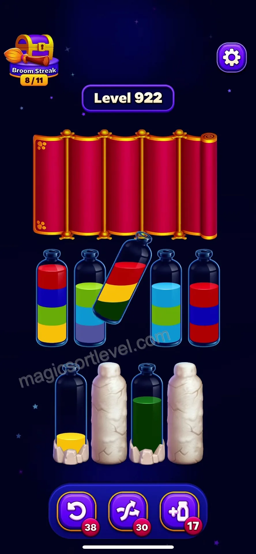 Clear Top Layers to Free Bottles
