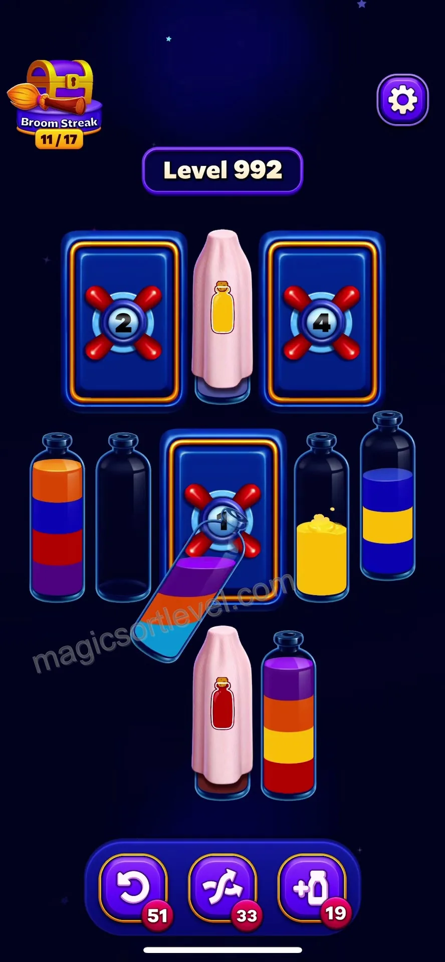 Clear Top Layers and Free Empty Bottles